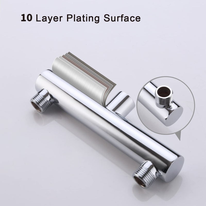 AZOS Chrome Double Outlet Shower Manifold, Suitable for Dual Sprayer Showering System, Can Connect Two Showerheads - Double Enjoyment - Image 5